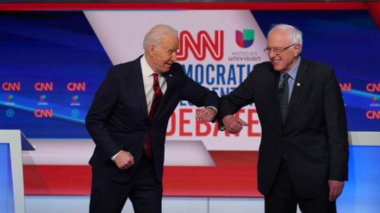 Sanders y Biden se enfrentaron en el primer debate cara a cara el domingo