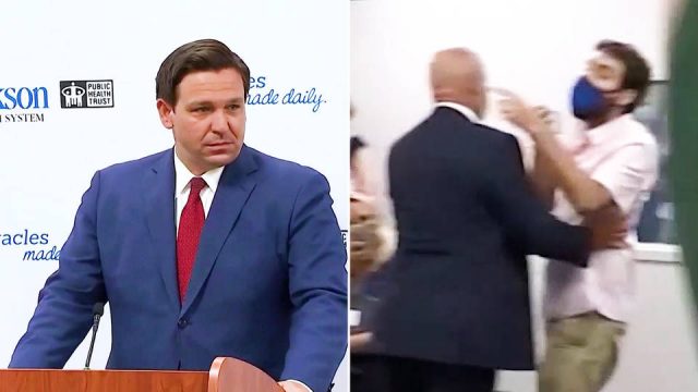 “¡Debería darle vergüenza!”: Manifestante interrumpe al gobernador de Florida