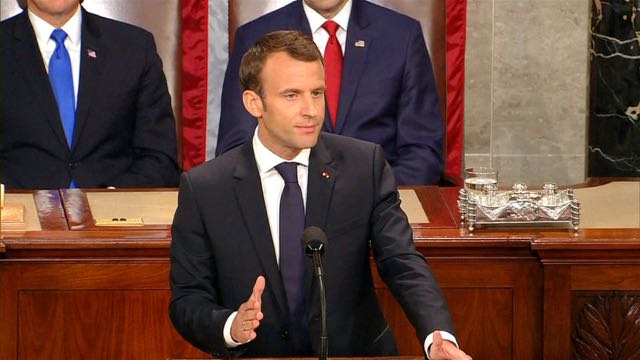 Presidente de Francia critica políticas de Trump en discurso ante el Congreso de EE.UU.