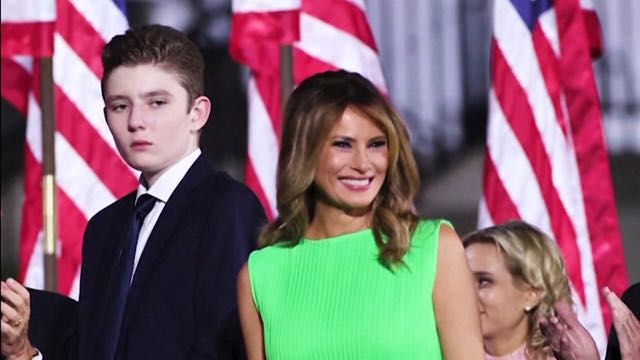 La primera dama de Estados Unidos dice que Barron Trump dio positivo por coronavirus