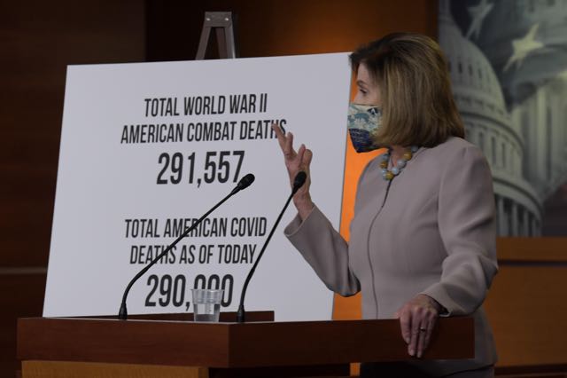 Nancy Pelosi: “Más muertos por Covid-19 que en la Segunda Guerra Mundial”