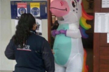 Unicornio fue a votar en Perú