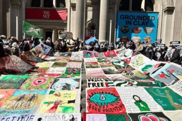Cientos de activistas protestan contra la complicidad del Museo Metropolitano de Arte de Nueva York