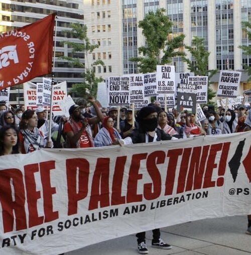 Estudiantes y trabajadores se unieron por Palestina el Primero de Mayo