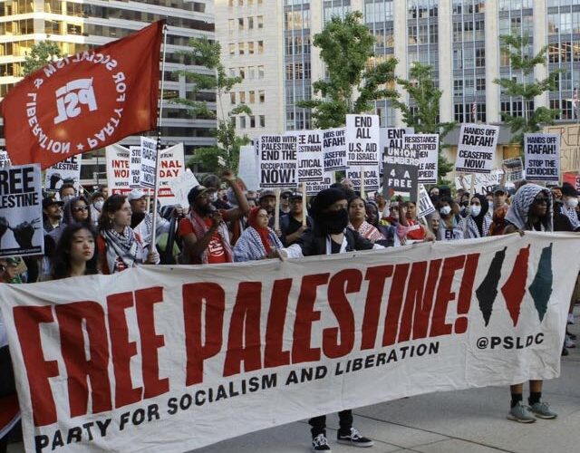 Estudiantes y trabajadores se unieron por Palestina el Primero de Mayo