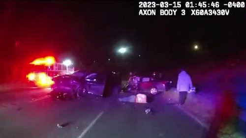 Video grabado con cámara corporal muestra al conductor huyendo de un control de tráfico, que provocó un accidente fatal