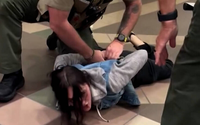 La policía reduce violentamente a tres personas que protestaban contra la construcción de centros de datos en Utah